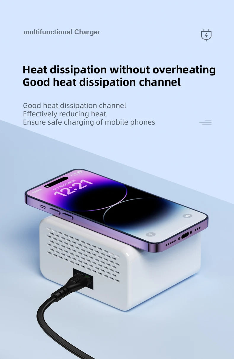 65W USB Type C Multi Function Charger Station Wireless Charing Fast 8 Ports PD QC3.0 Quick Charge Power Adapter for phone