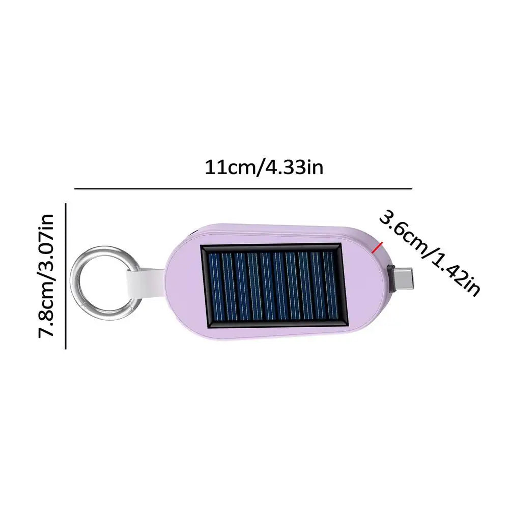 Solar Keychain Charger Solar Power Bank Fast Charging Wireless Charger Solar Pocket Chargers External Power Bank Keychain