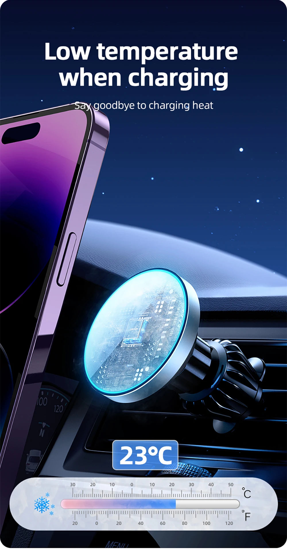 Joyroom Magnetic Car Phone Mount Wireless Fast Car Charger for iPhone Holder 15W Magnetic Car Phone Holder Mount Wireless