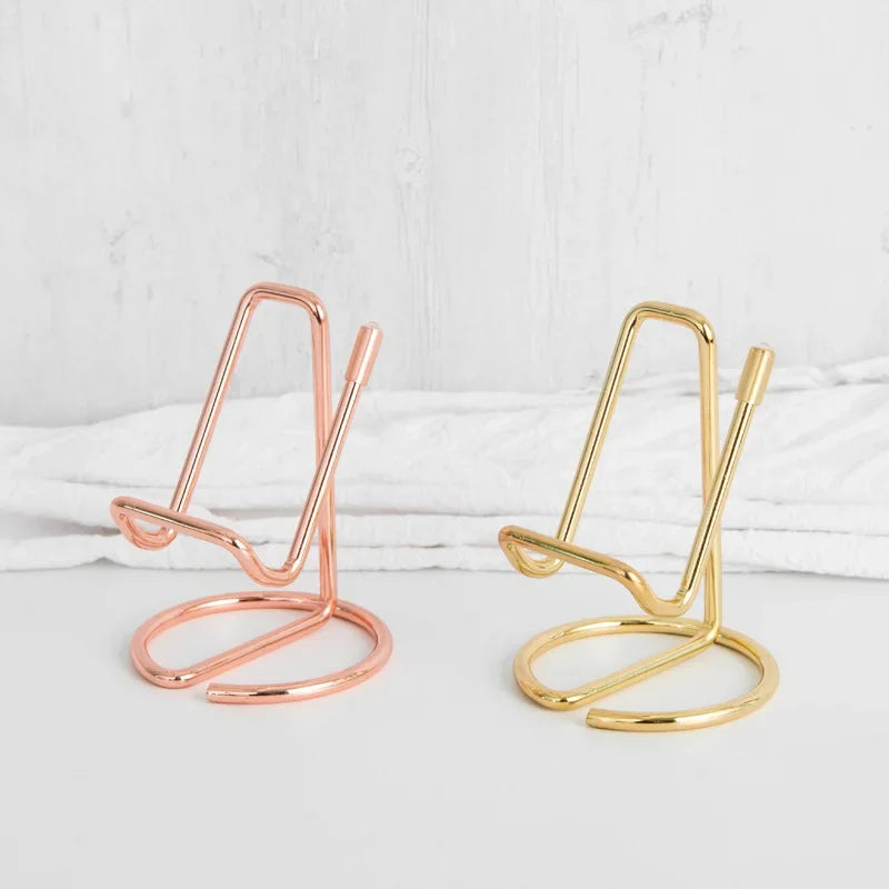 Cell Phone Stand for Desk, Business Card Holder,Cute Metal Cell Phone Stand, Metal Wire Cellphone Cradle Dock for Phone Tablet