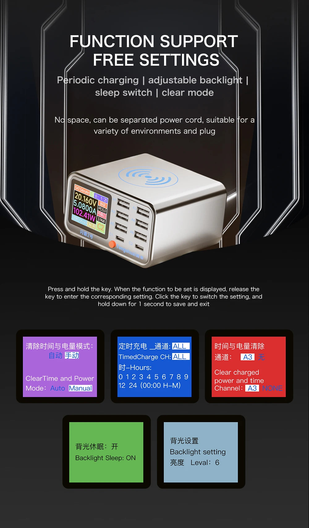 320W flash Charge Wireless charger for fast charging of electronic products such as mobile phone/computer/laptop/tablets