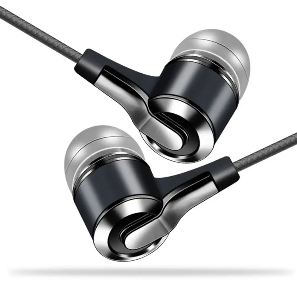 Wired Headphones 3.5mm Sport Earbuds Heavy Bass Wire Controlled In-ear Phone Earphones Stereo Headset with Mic Music Gaming