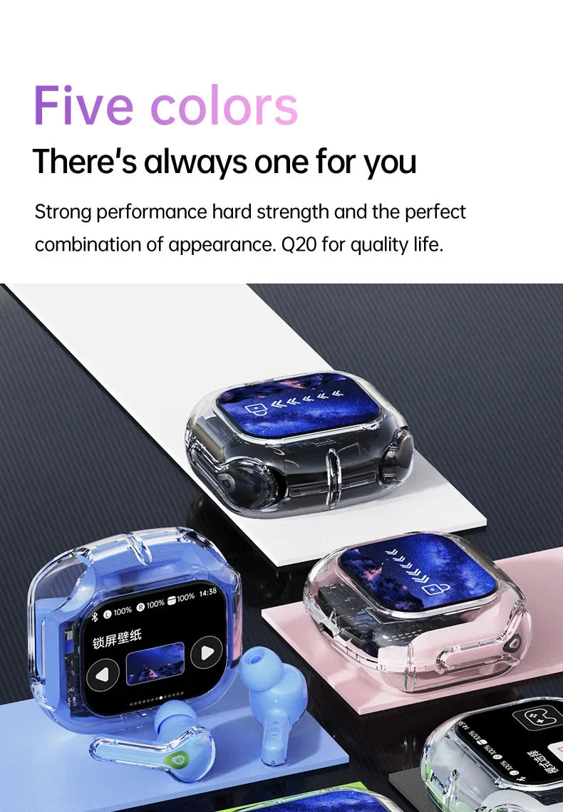 Wireless Bluetooth-compatible Earphones Air31 intelligent Touch Color LCD Screen TWS Earbuds HIFI Noise Reduction Stereo Headset