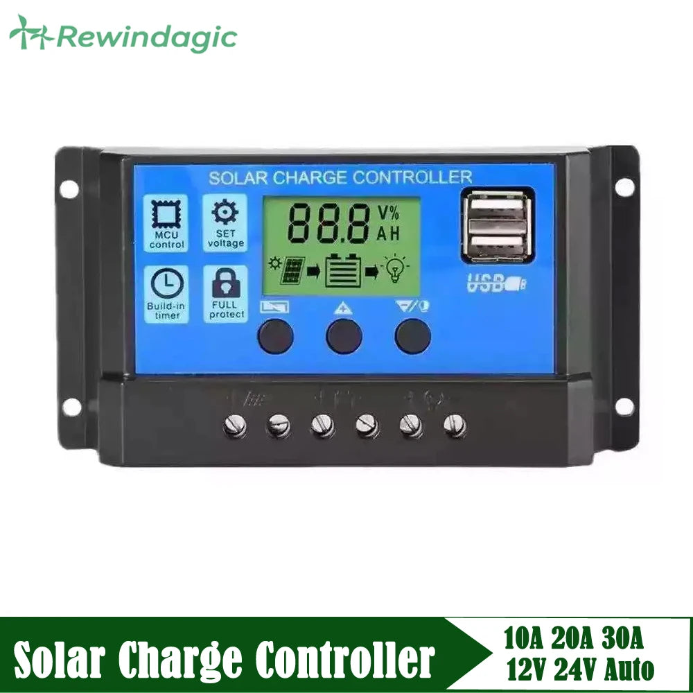 Solar Charge Controller LED Display 12V/24V Auto 48V Battery Regulator Home Electronic Electrician Controlling Accessory