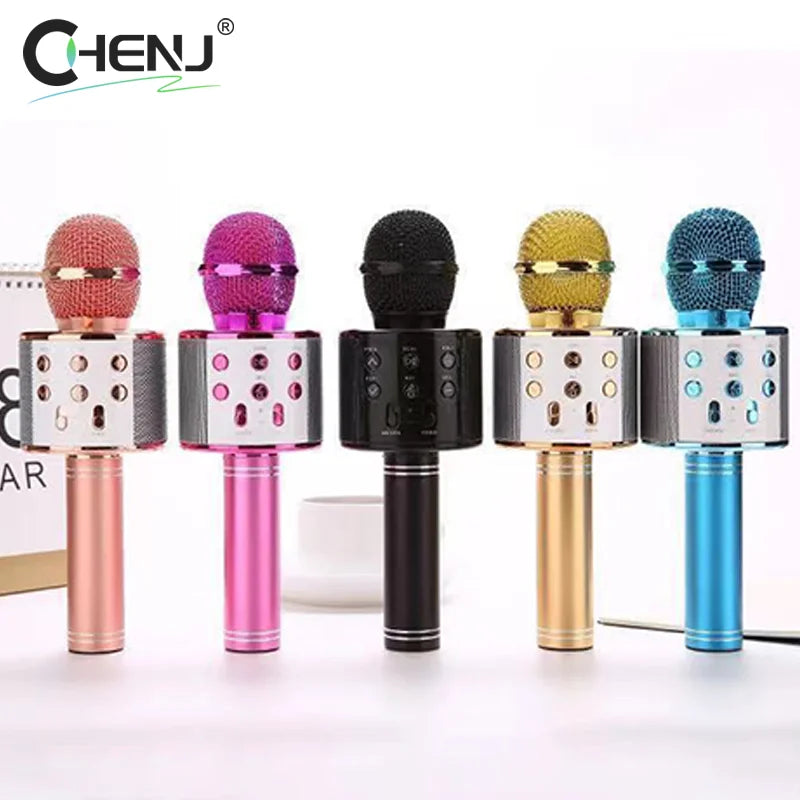 Microphone Karaoke Wireless For Cell Mobile Phone Do Singing Bluetooth Condenser Mikrofon Blutooth Smartphone Micro DJ Audio