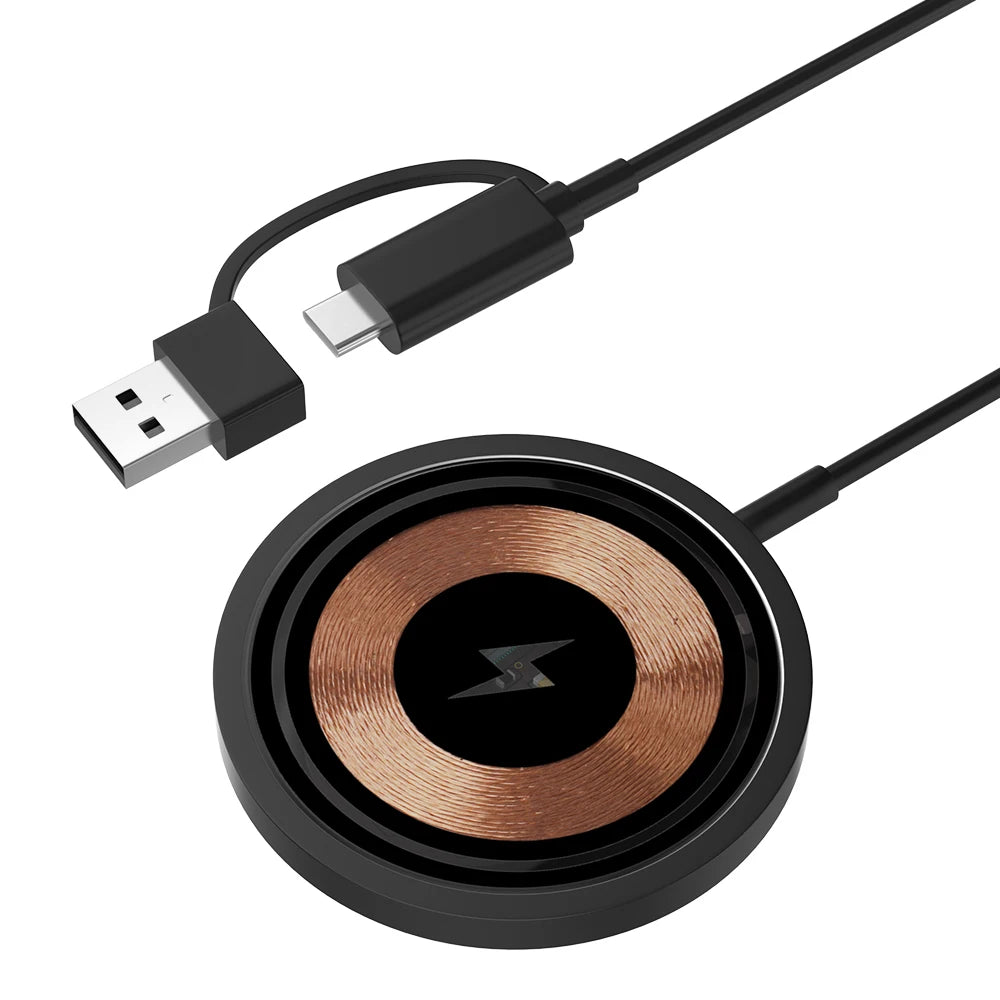 Wireless Charger 15W Compact And Convenient Black For Iphone 15/14/13/12/11/Pro/Max/Se 2020/Xs/Xr/X/8 Plus