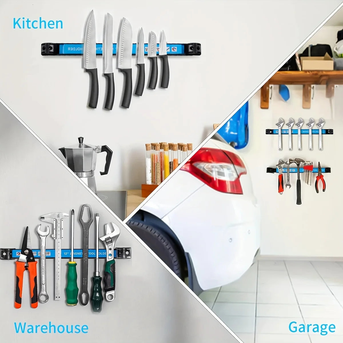 8,12,18,24inch Magnetic Tool Holder Heavy Duty Tool Bar,Space Saving Metal Organizer Rack Tool for Workshop Garage Home