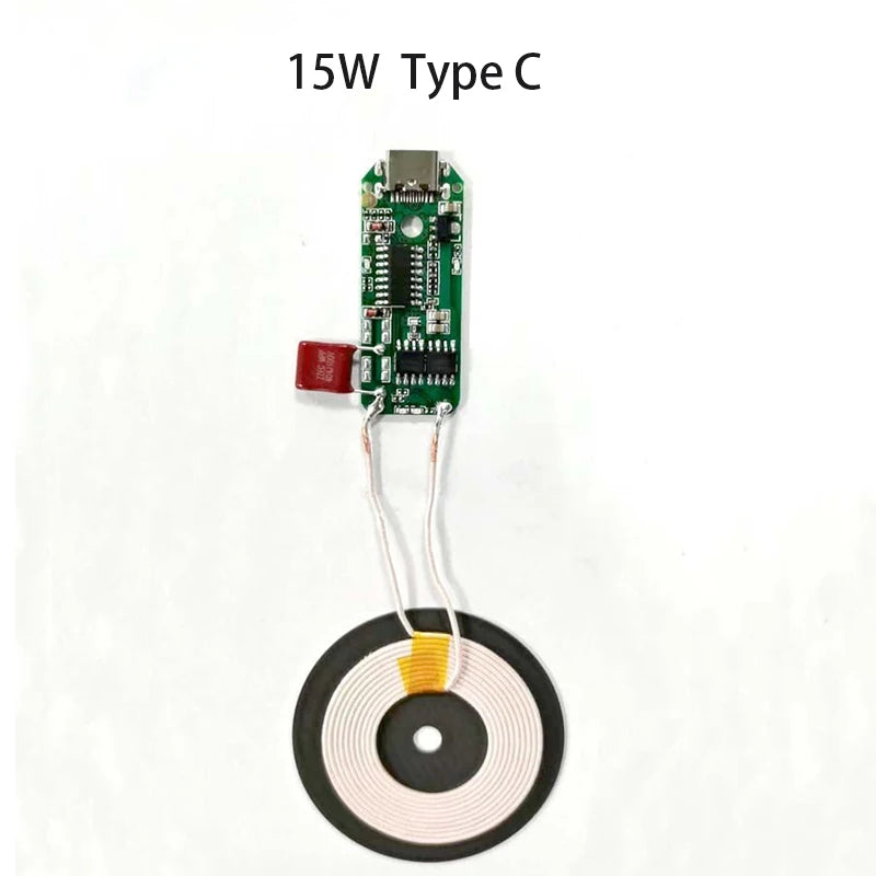 10W 15W 20W High Power Wireless Charger Transmitter Module Type C Micro USB + Coil QC/PD/QI Standard Fast Charging Circuit Board