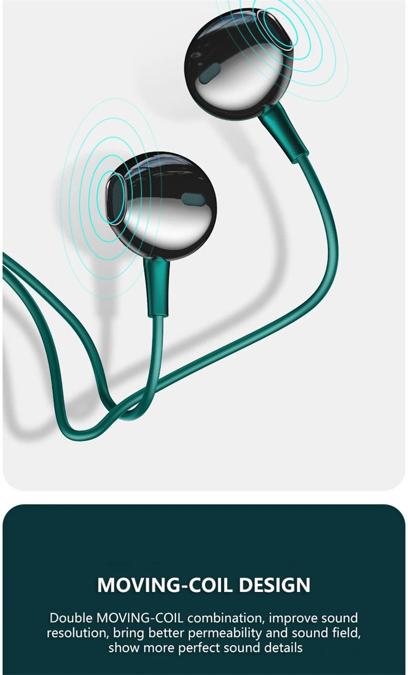 Wired Headphones In Ear Headset Wired Earphone With Microphone Bass HiFi Stereo 3.5mm Earbuds Sports In-line Control For Phones