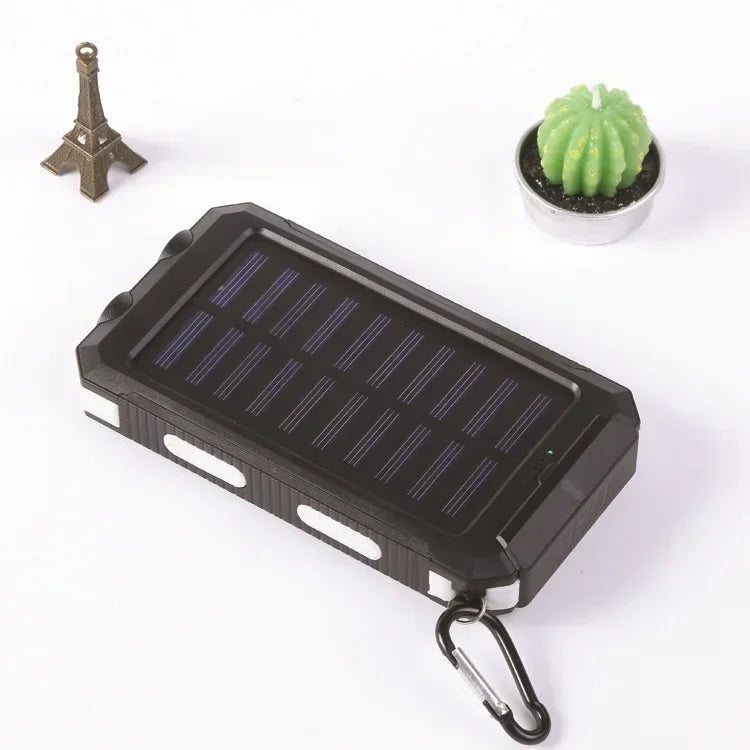 200000mAh  Large Capacity Solar Power Bank New Portable With Lanyard Compass External Battery Outdoor Camping Charging Powerbank