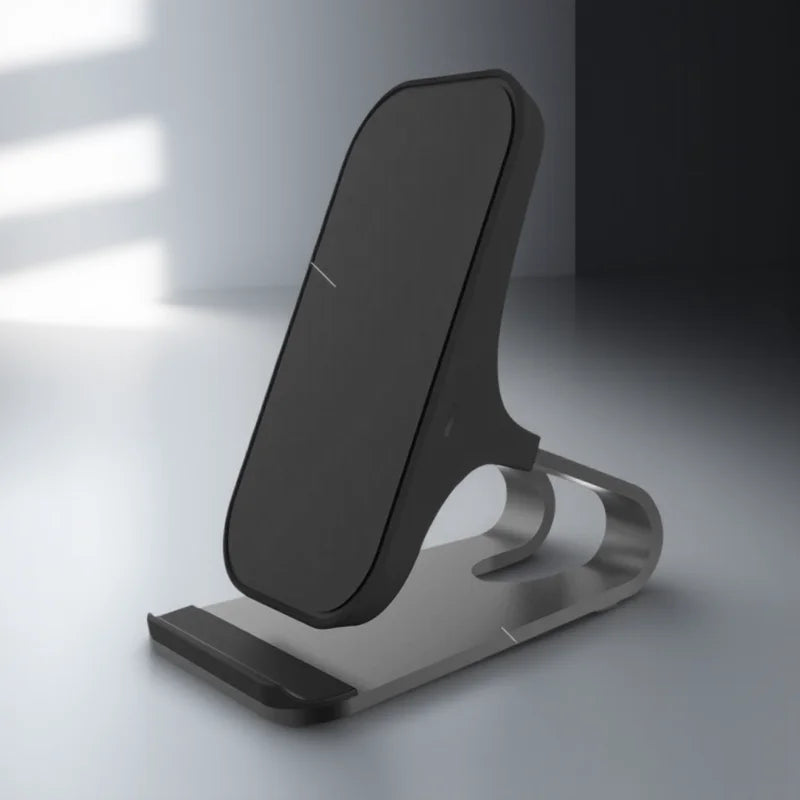 Wireless Charger Mount 10W 7.5W 5W Qi Fast Charging Pad 2 Coils Case Friendly Anti Slip Rubber Type C Input