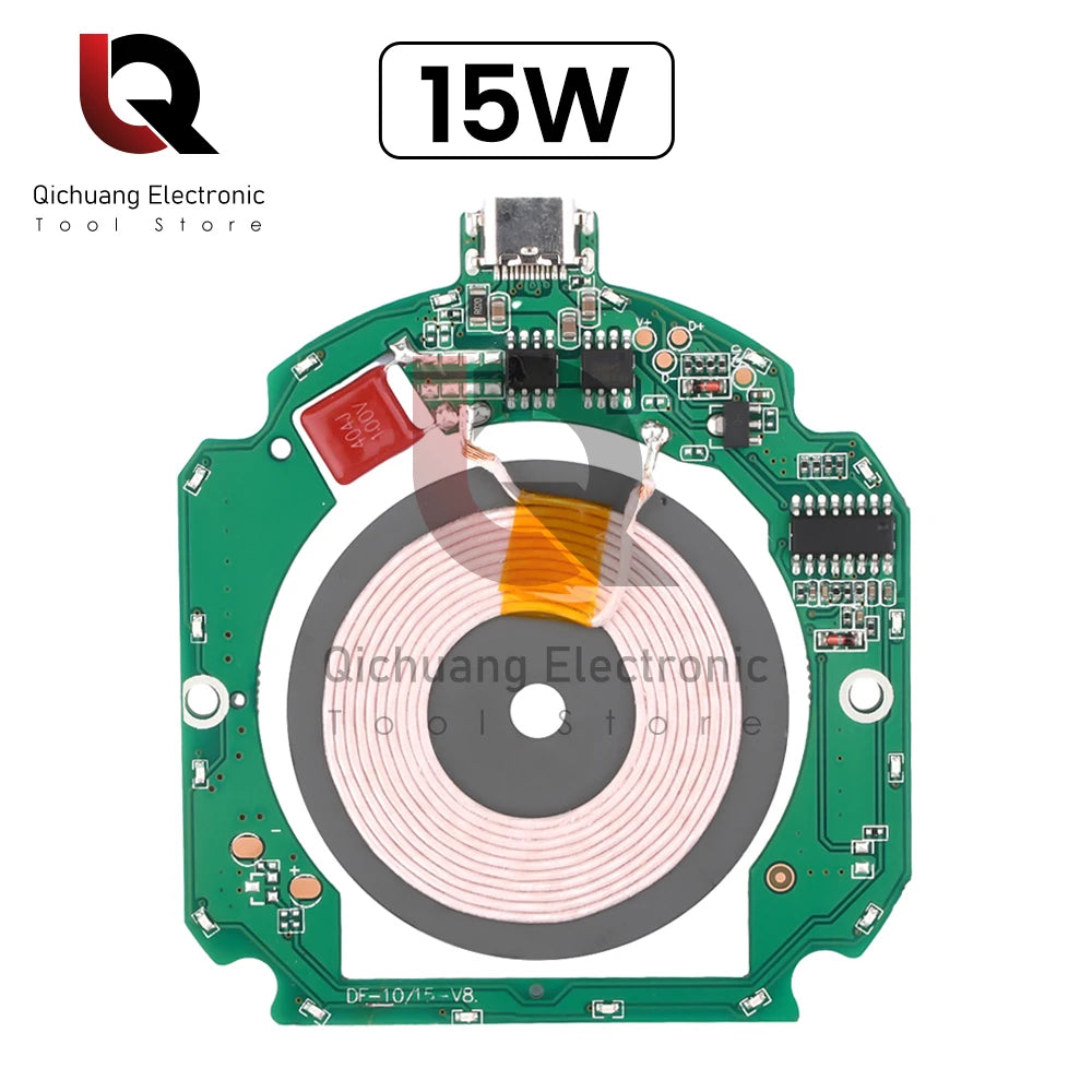 10W 15W High Power Wireless Charger Transmitter Module Type C + Coil for QI Standard Fast Charging Circuit Board with Protection