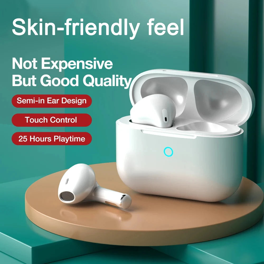 Bluetooth 5.3 True Wireless Earbuds with Charging Box Waterproof Earphone Volume Control Mini TWS Headphone Handsfree for Sports