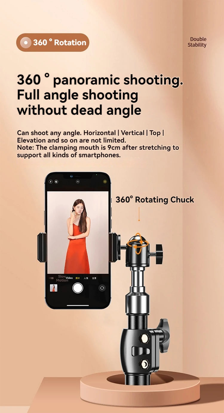 Portable Retractable Tripod Phone Stand With Adjustable Wireless Selfie Stick Foldable Phone Stand For IPhone, Xiaomi, Huawei