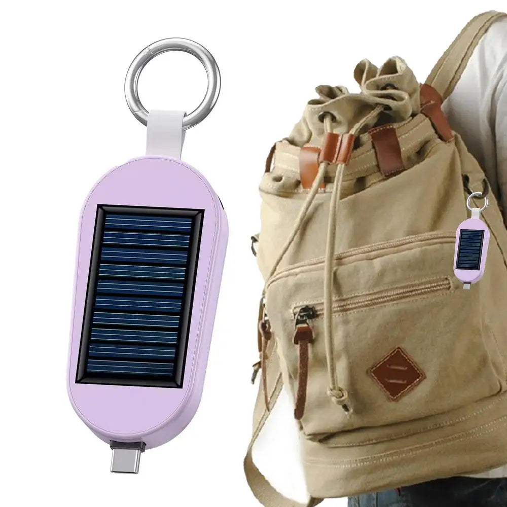 Solar Keychain Charger Solar Power Bank Fast Charging Wireless Charger Solar Pocket Chargers External Power Bank Keychain