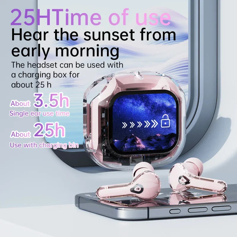 Wireless Bluetooth-compatible Earphones Air31 intelligent Touch Color LCD Screen TWS Earbuds HIFI Noise Reduction Stereo Headset