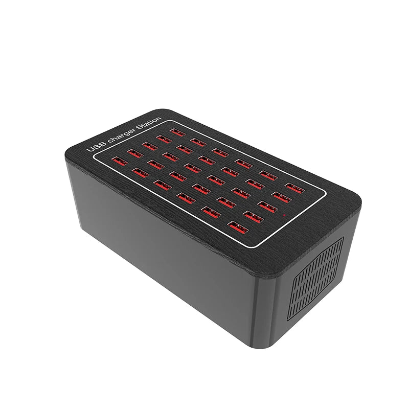 30-port USB charging station, smart current distribution, protect your device