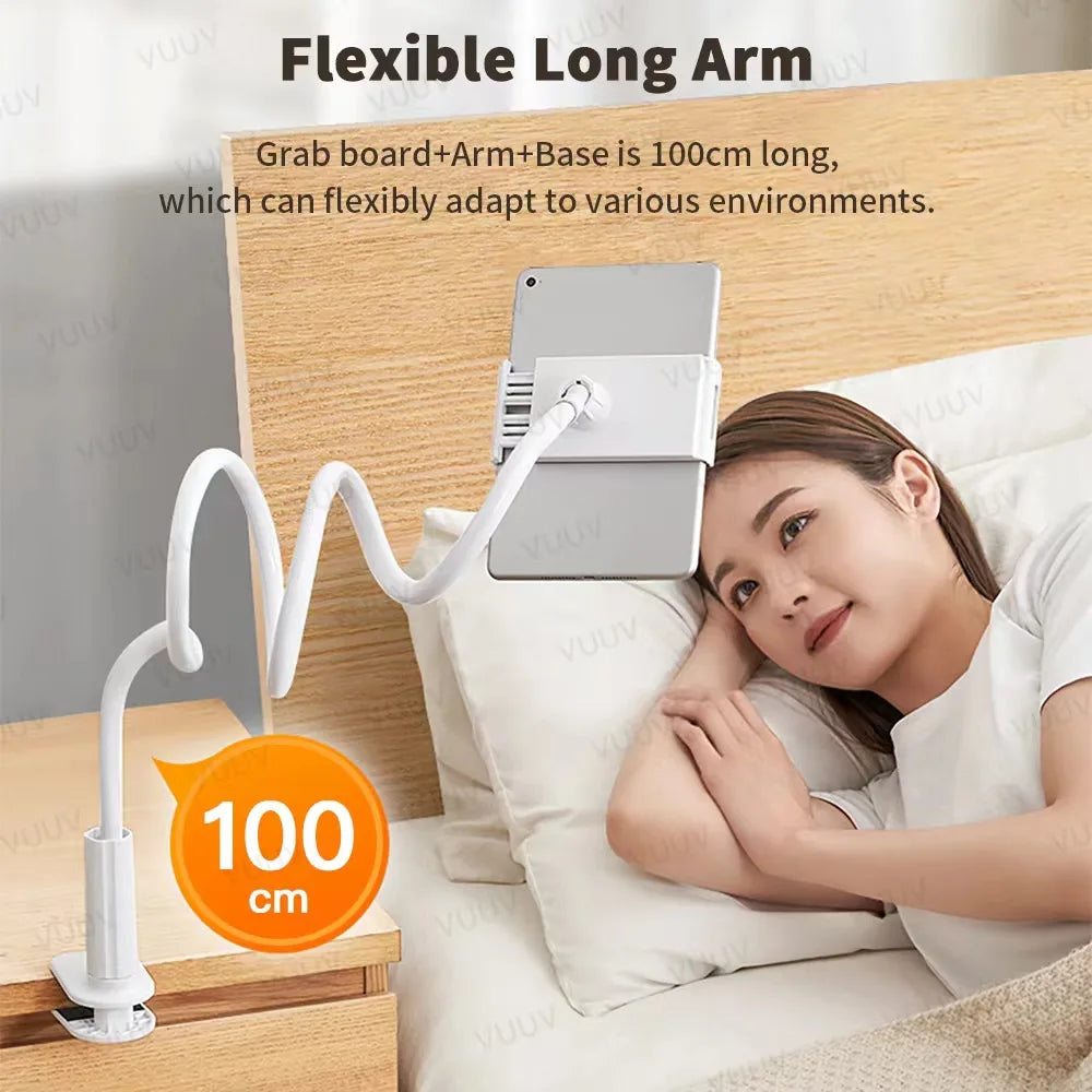 Tablet Bracket for Bed Desk Gooseneck Tablet Stand Flexible Long Arm Clamp 11 inch Tablet Holder For Smartphone Redmi Lenovo Pad