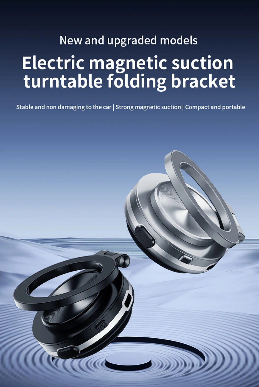 360°rotatable Car Magnetic Holder Intelligent Vacuum Adsorption Phone Holder Car Mount Windshield Magnetic Car Stable Holder