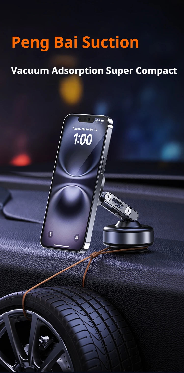 Magnetic Phone Holder Rotating Folding Electric Vacuum Suction Mag Stand For Car Navigation Gym Kitchen Streaming Bracket