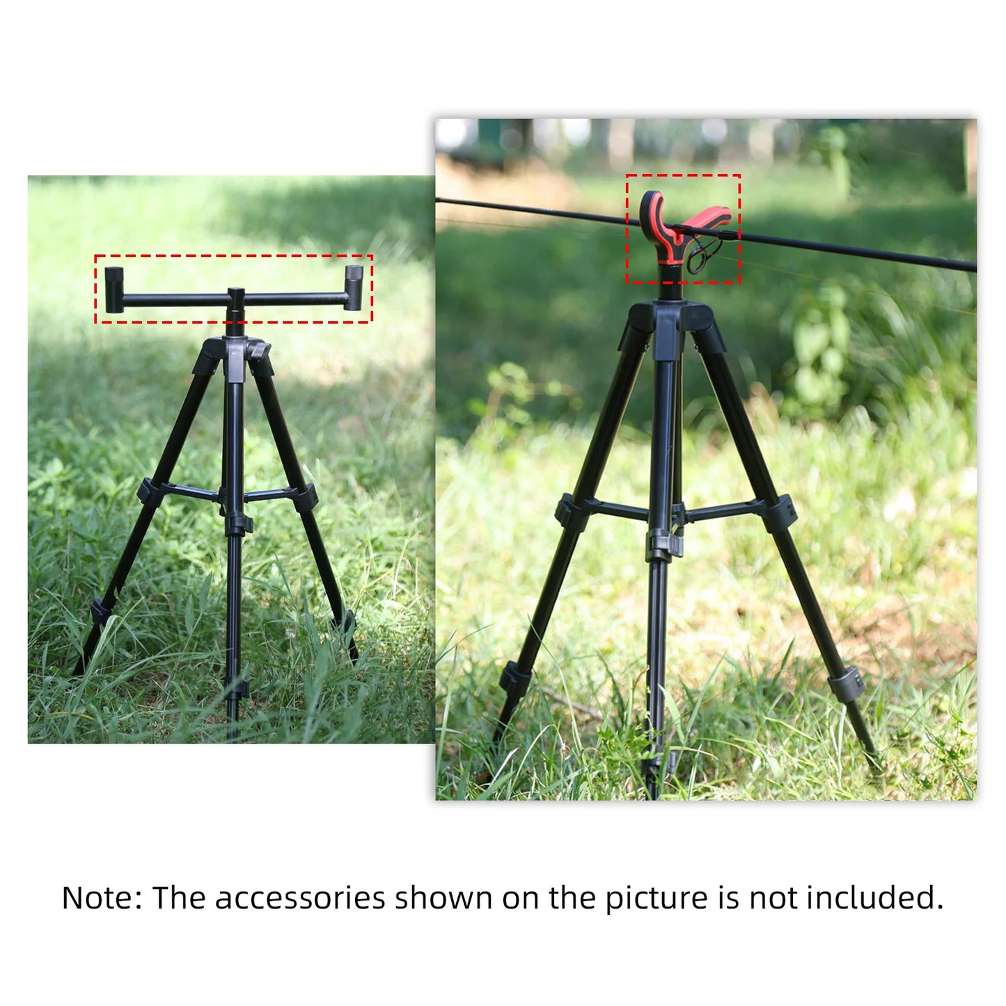 Aluminum Alloy Fishing Rod Tripod Portable Folding Fishing Pod Tripod Height Adjustable Fishing Pod Tripod Fishing Supplies