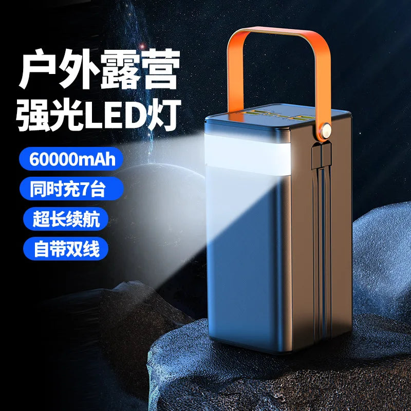 PowerBank 60000mAh 30000mAh 20000mAh Spare battery Portable Charger Mobile External Battery Fast charging For Camping iPhone