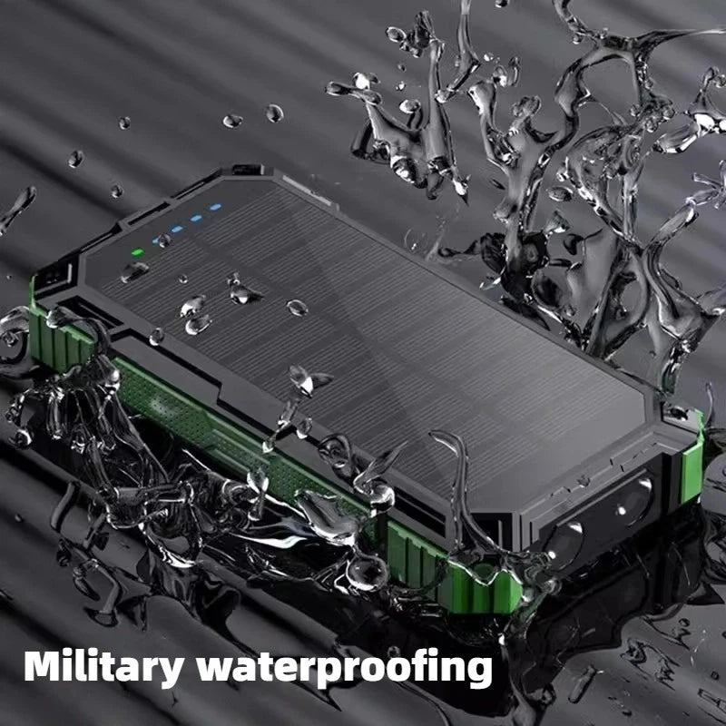Solar Power Bank Wireless 200000mAh Large Capacity Fast Charging External Battery Outdoor Survival Emergency Equipment