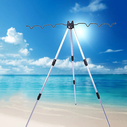 Fishing Pole Tripod Bracket, Aluminum Alloy Portable Folding Fishing Rod Tripod Stand for Outdoor