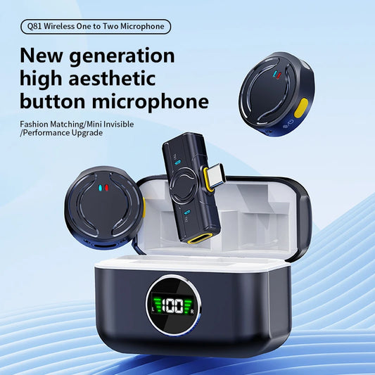 The new generation of noise-cancelling wireless microphones/lapel microphones are suitable for Android/iPhone/ Photo/PC/ laptops