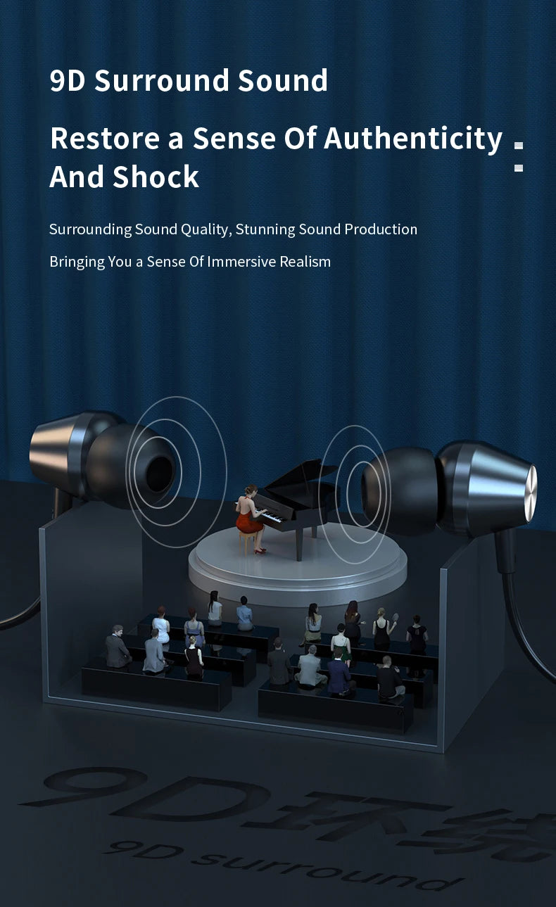 Wired Earphones Half In Ear Type 3.5mm Dual Plug Gaming Headset HiFi Bass Stereo Curved HD Earbuds For Laptops Mobile Phones