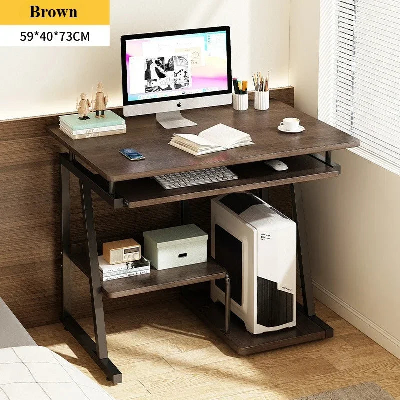 Laptop Standing Desk Computer Desk for Small Spaces Writing Table with Stand Keyboard Tray Monitor Storage for Home Office Table