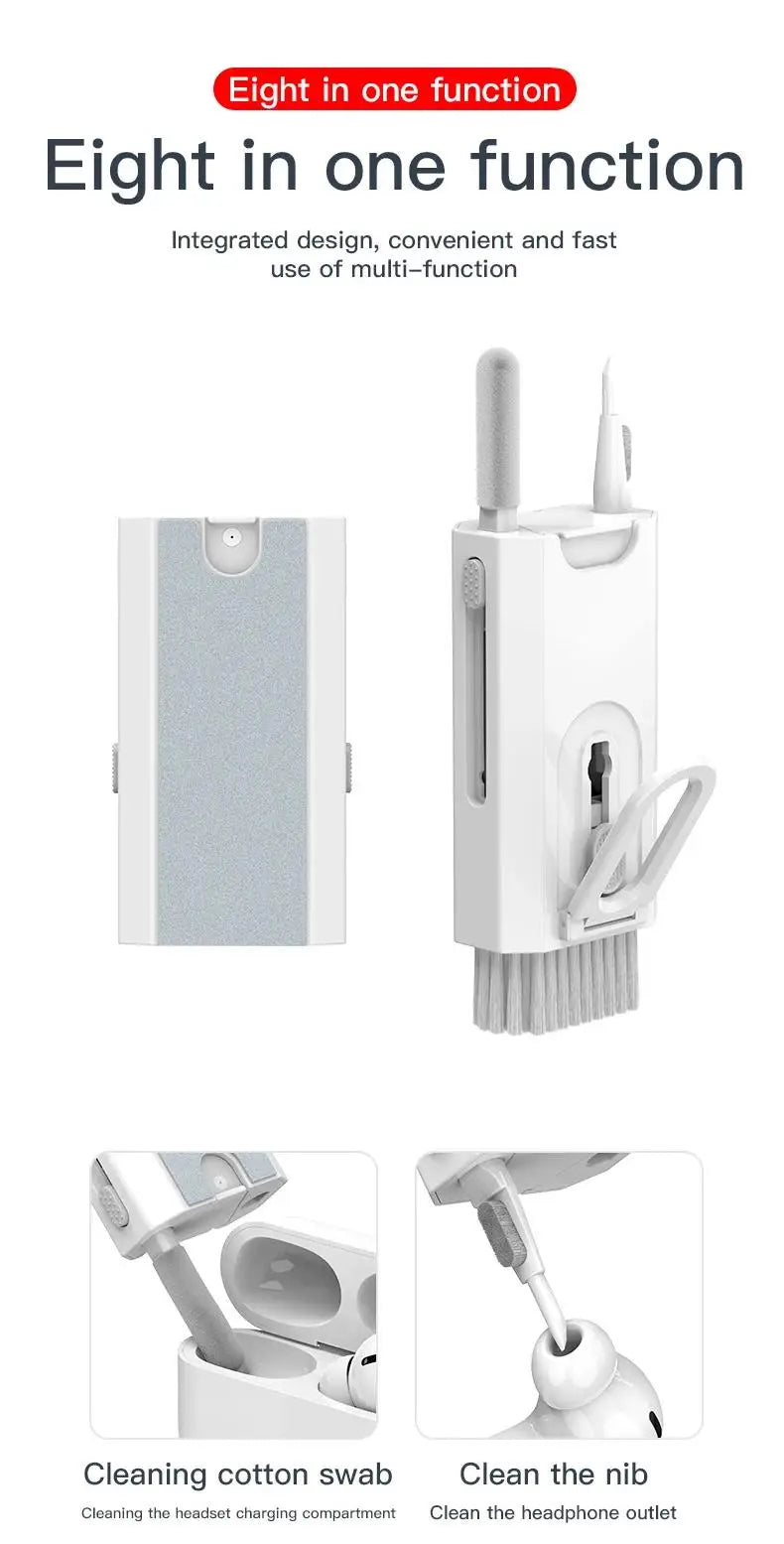 8-in-1 Keyboard Cleaning Kits Cleaner Headphone Cleaner Pen Keycap Puller Laptop Screen Cleaning Bluetooth Earphone Cleaning Kit