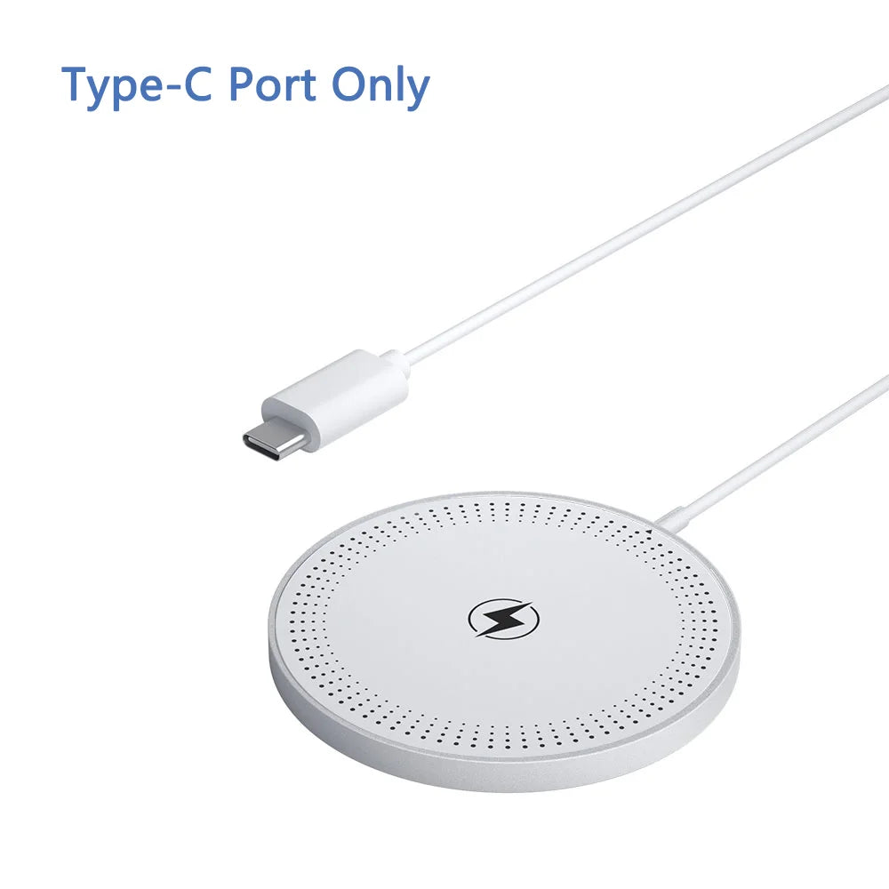 Wireless Charger 15W Compact And Convenient Black For Iphone 15/14/13/12/11/Pro/Max/Se 2020/Xs/Xr/X/8 Plus