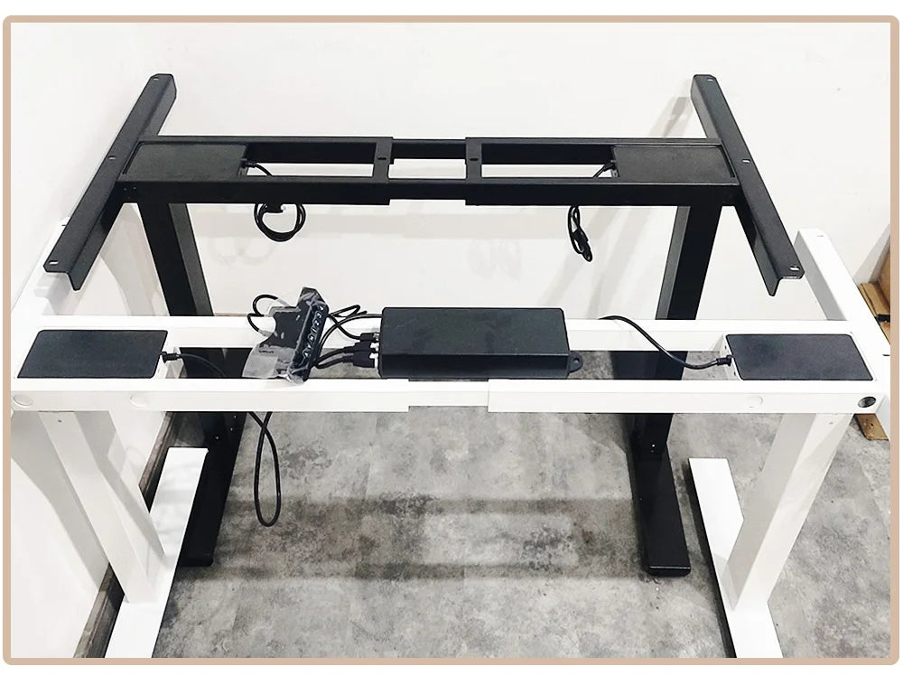 Black or White Electric Stand Up Desk Two/Three Sections Electric Dual Motor Height Adjustable Table Lifting Desk Frame