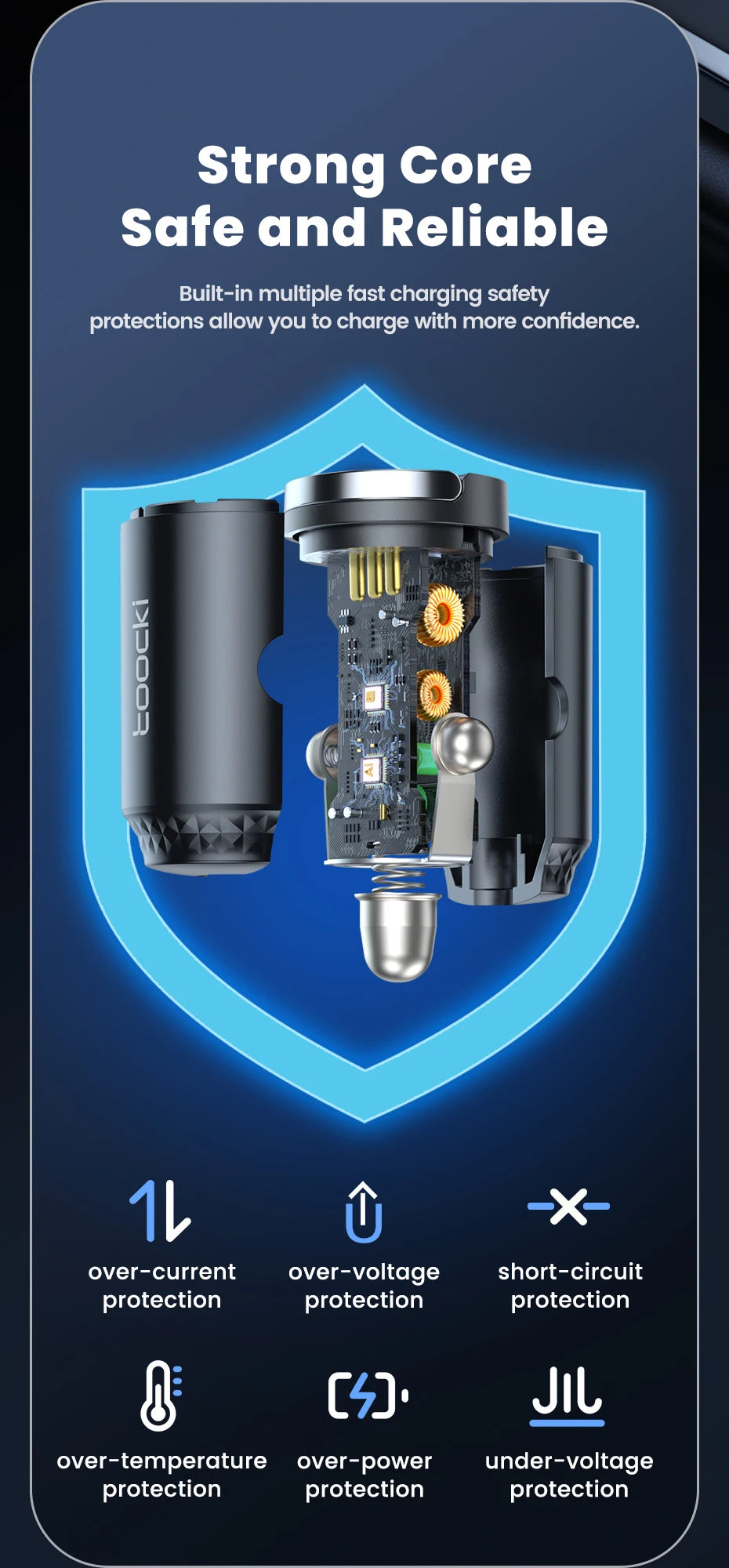 45W Dual USB A Type C Car Charger Metal Auto PD Charger Adapter Fast Charging USB C Charger For CellPhone in Car For iPhone 13