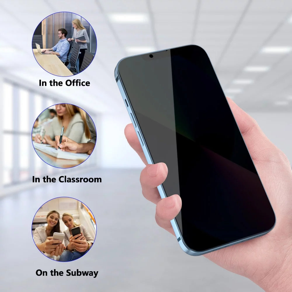Privacy Screen Protector Compatible with Iphone 13 Mini anti Spy Case Friendly Tempered Glass 9H Black (2 Pack)