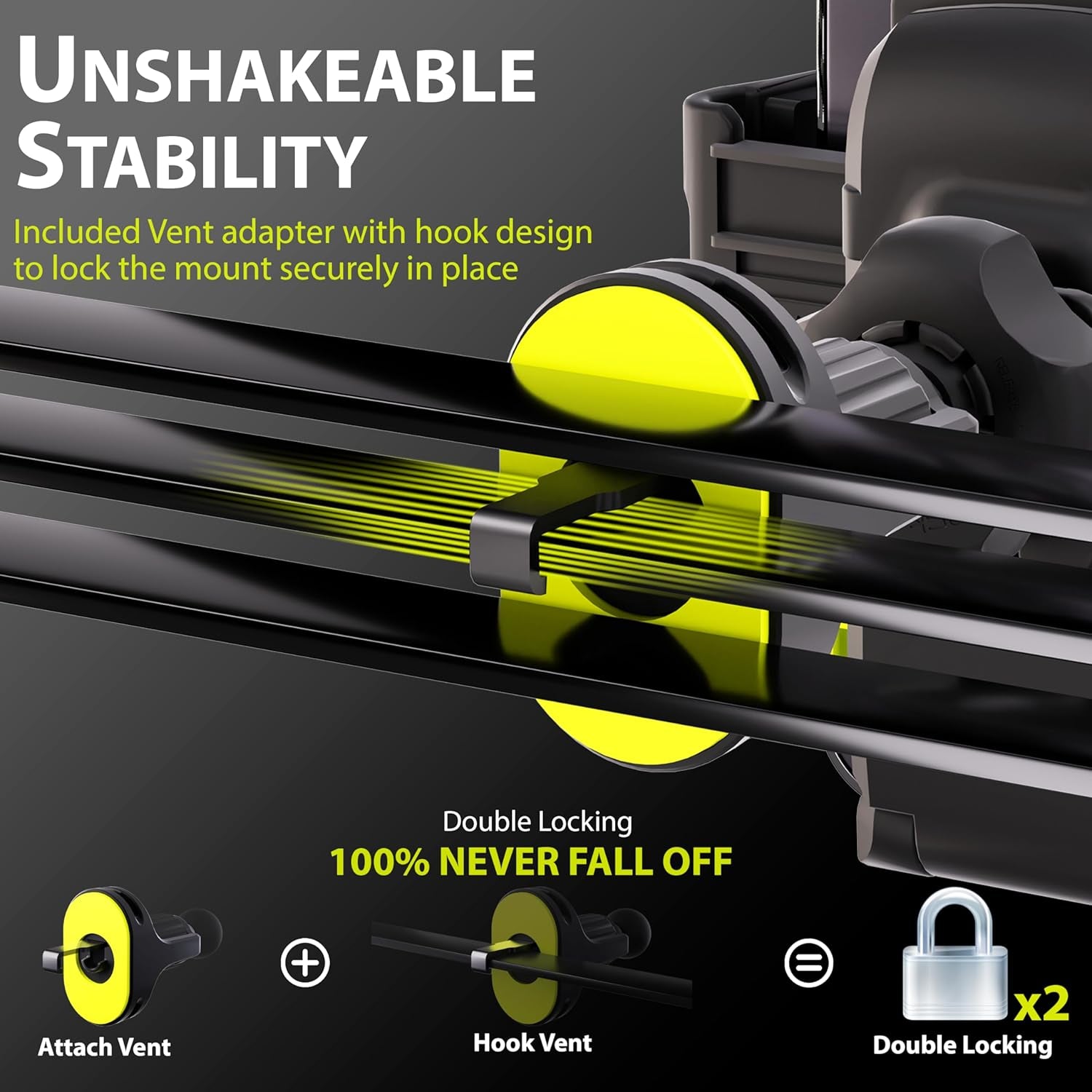 Tripgrip Series Cell Phone Mount Phone Holder for Car Dashboard Windshield Vent Expandable