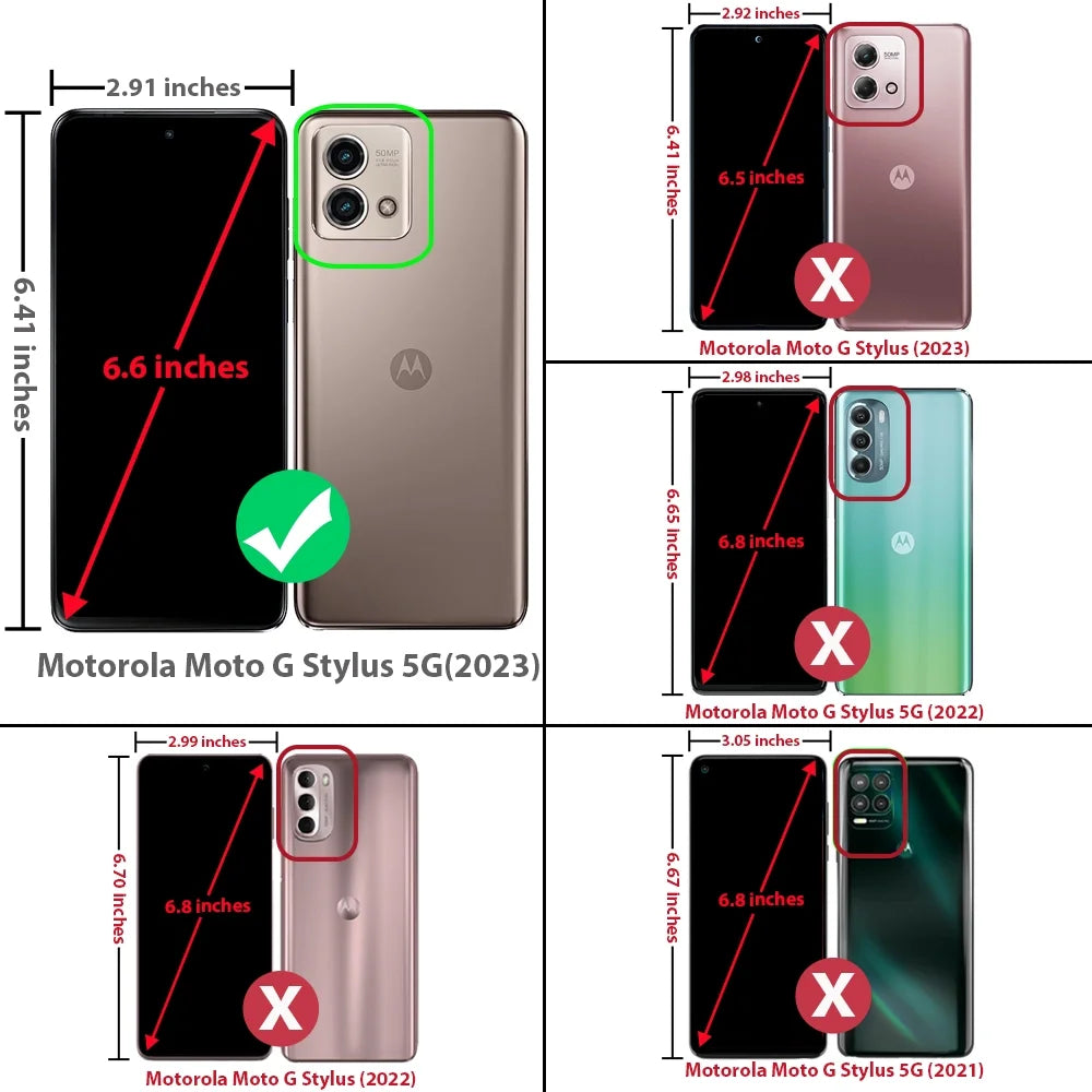 for Motorola Moto G Stylus 5G 2023 Phone Case, with Tempered Glass Screen Protector, 360 Degrees Rotating Metal Ring Magnetic Support Kickstand Cover for Moto G Stylus 5G 2023 (Red)