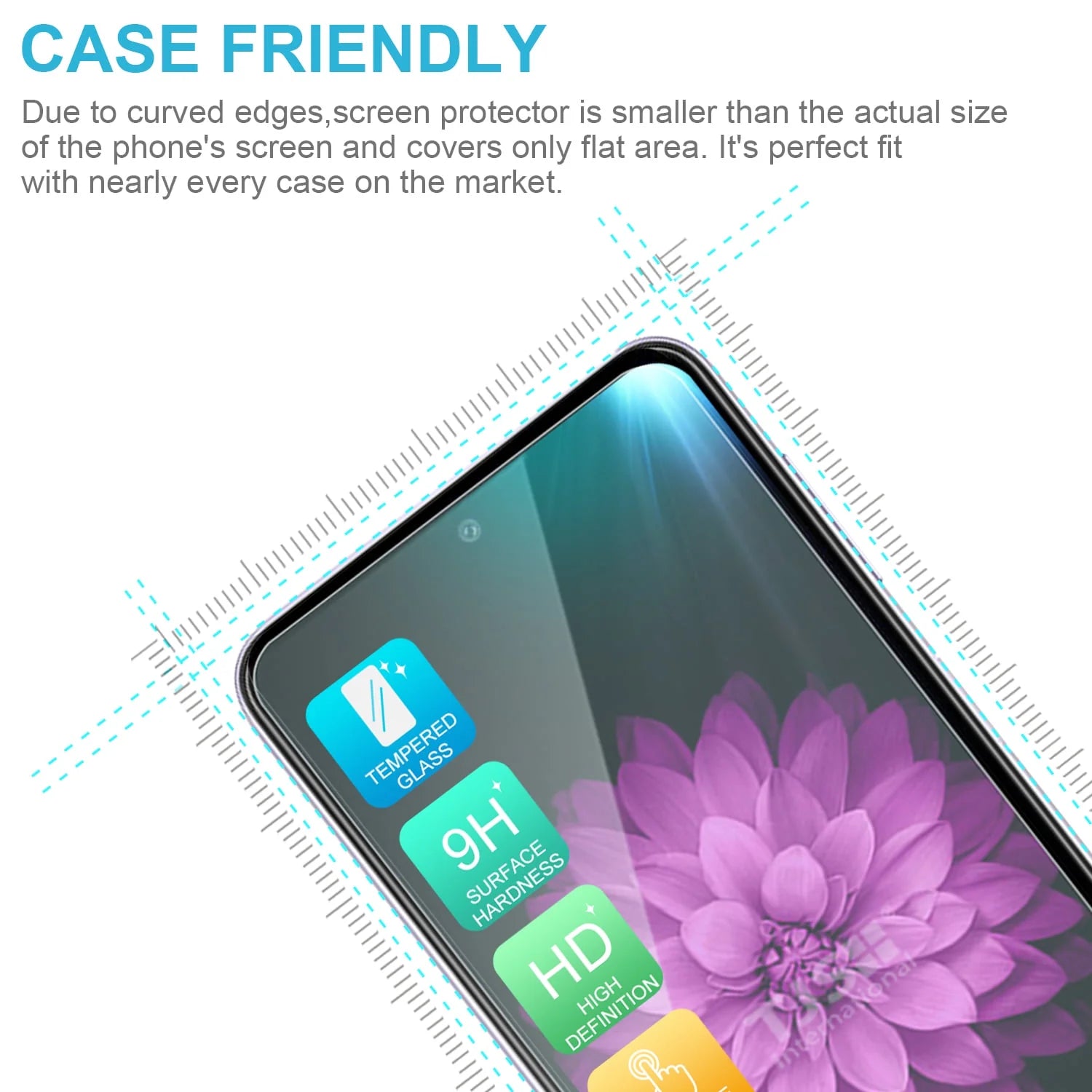 for Samsung Galaxy A15 5G Phone Case, with Tempered Glass Screen Protector, Impact Resistant Metal Ring Magnetic Support Kickstand Drop Protector Cover for Galaxy A15 5G (Blue)