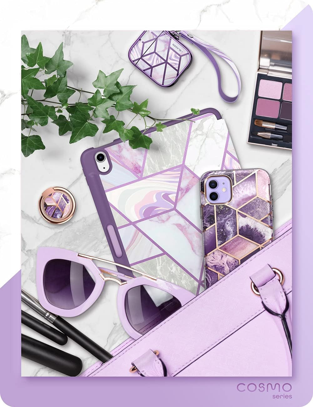 I-Blaosn 360 Degree Rotating Phone Ring Holder with Sparkling Design for Iphone and Android Smartphones (Ameth)