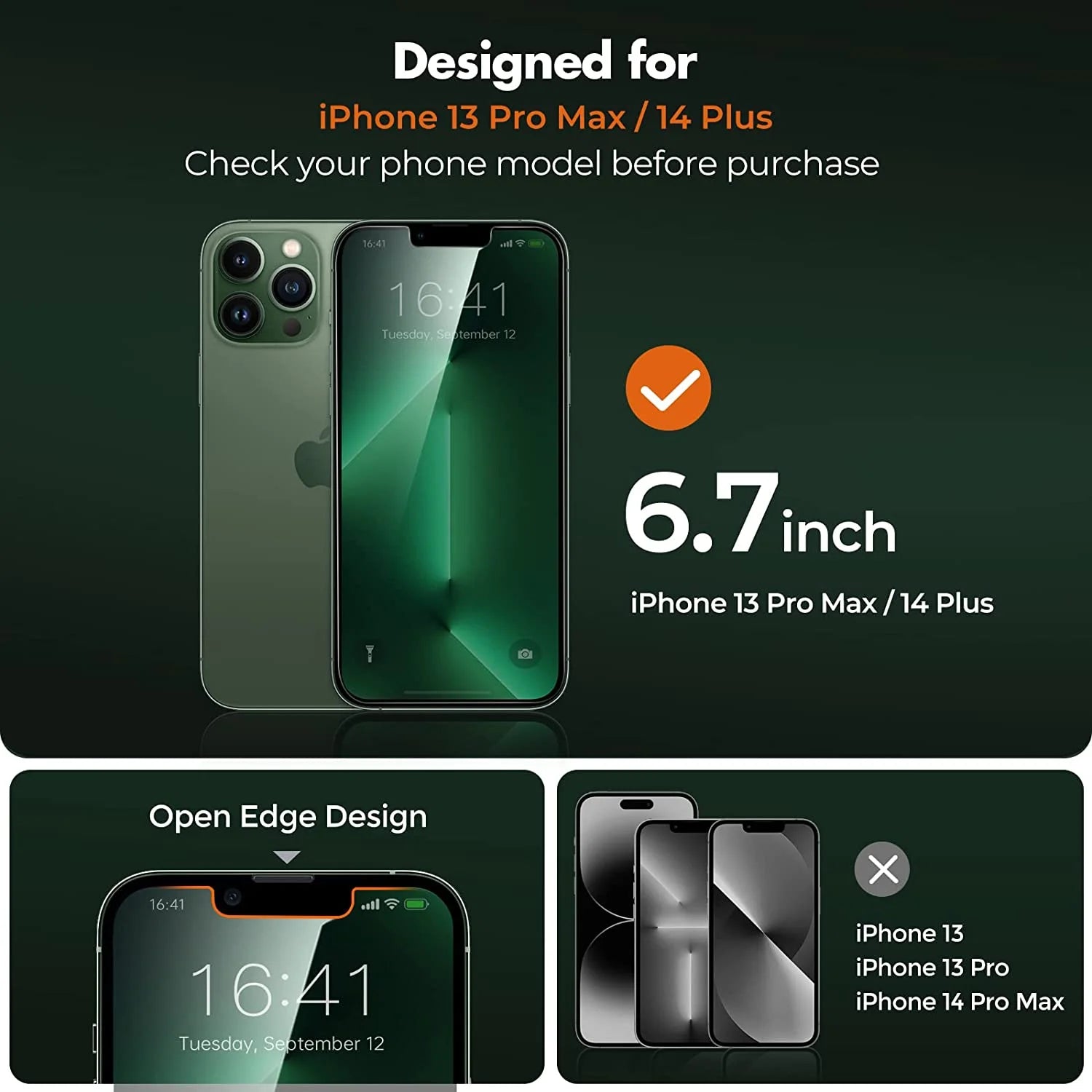 Privacy Screen Protector for Iphone 13 Pro Max/Iphone 14 Plus, 2 Pack