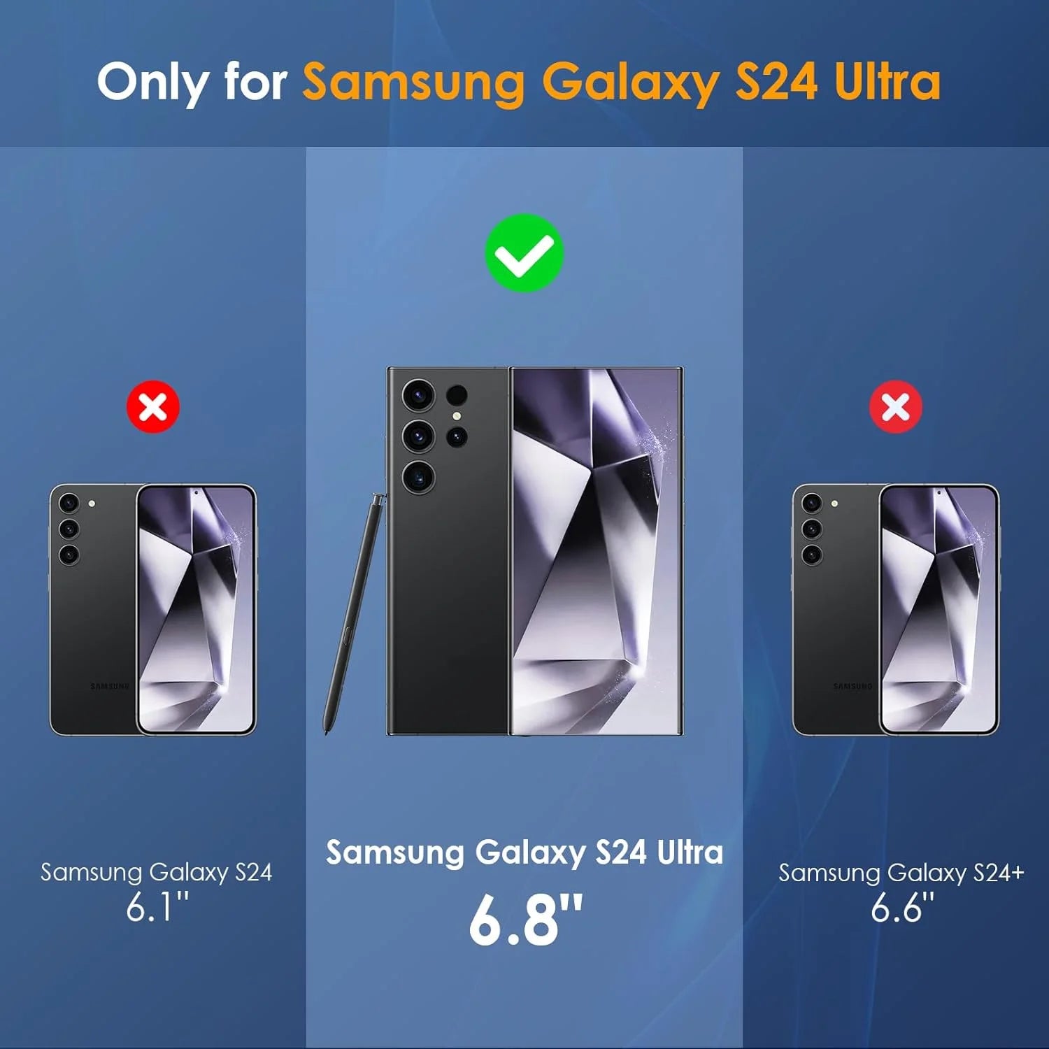 3 Pack for Samsung Galaxy S24 Ultra Screen Protector with 2 Pack Transparent Lens Protector for Samsung S24 Ultra Touch Sensitive Bubble Free(3+2 Pack)