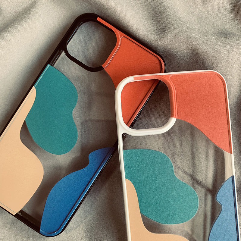 Color Block Contrast Color Geometry Suitable For 13 Mobile Phone Cases - Small Enterprise
