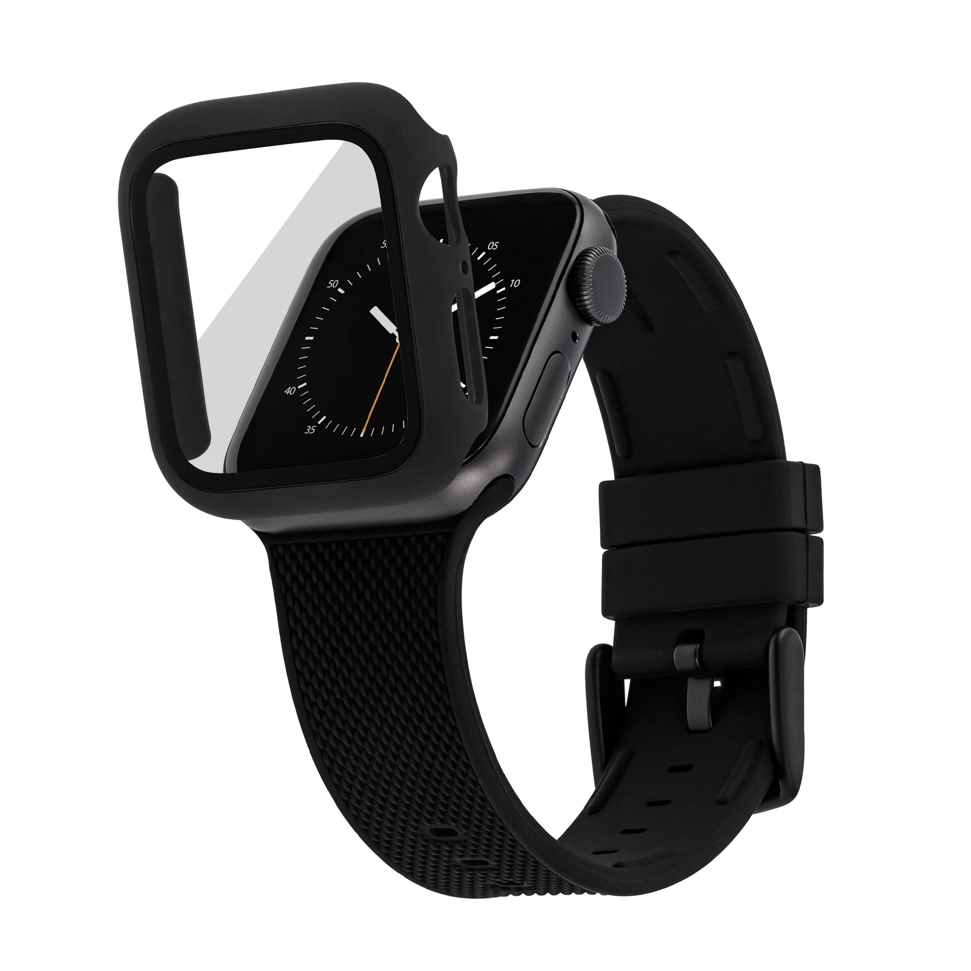 Full Protection Black Bumper with Glass Screen Protection for 42Mm Apple Watch®