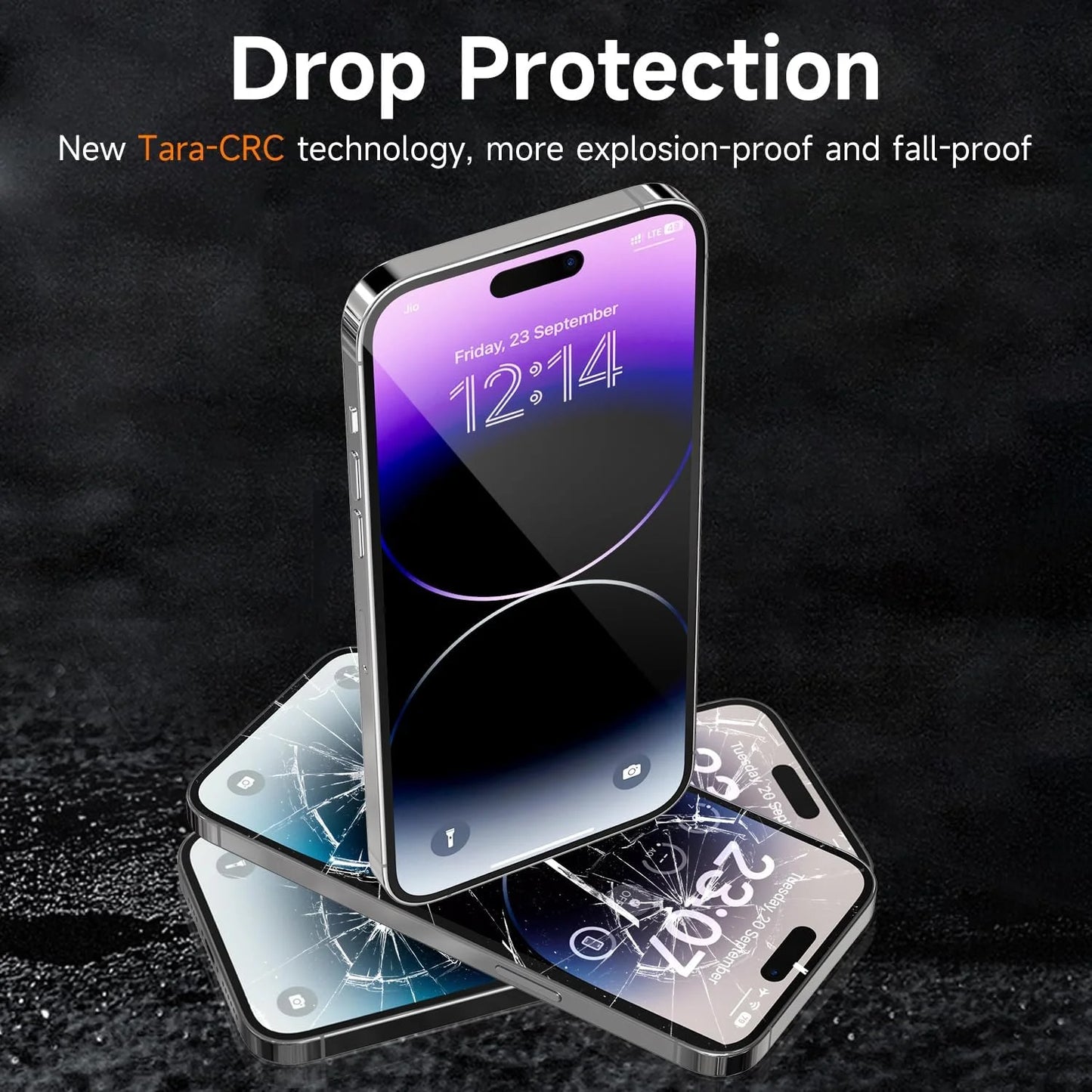 3Pack for Privacy Screen Protector for Iphone 15/15 Pro, Sensor Protection, Private Tempered Glass Film, Touch Sensitive, Bubble-Free, 9H Hardness Screen Protection 6.1 Inch