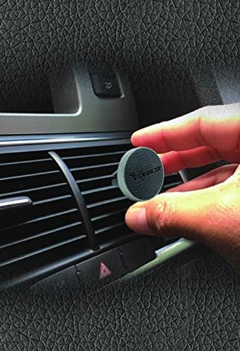 Universal Magnetic Air Vent Mount Ultra-Compact Leather Luxury Series Compatible with Iphone X/10/8/7/6 S8/S7/S6 Ios/Android Smartphone Car Cell Phone Mount Snap Technology CHARCOAL/LEATHER