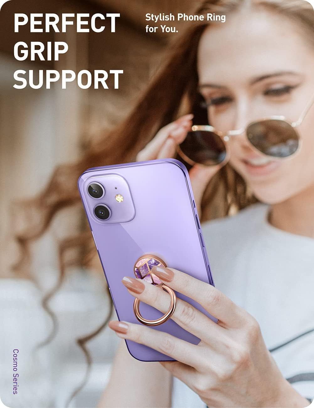 I-Blaosn 360 Degree Rotating Phone Ring Holder with Sparkling Design for Iphone and Android Smartphones (Ameth)