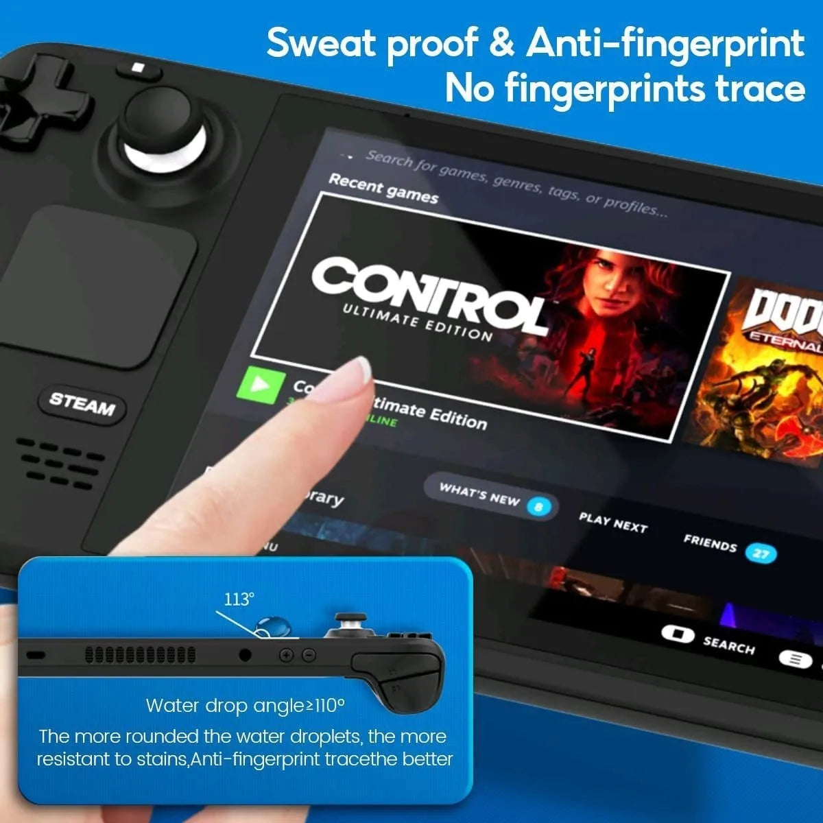 2Pcs Screen Protector for Steam Deck OLED HD Tempered Glass Screen Protection on New Steam Deck Oled Switch Oled Film Accessory