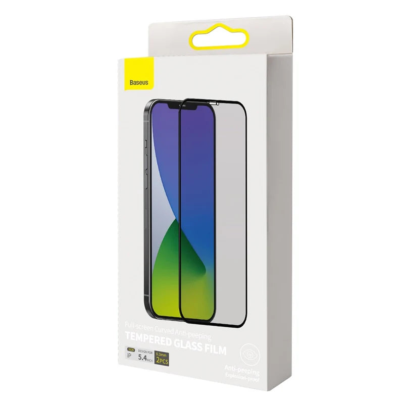 0.3Mm Curved Edge Privacy Screen Protector for 5.4" Phone, Dual Pack Black