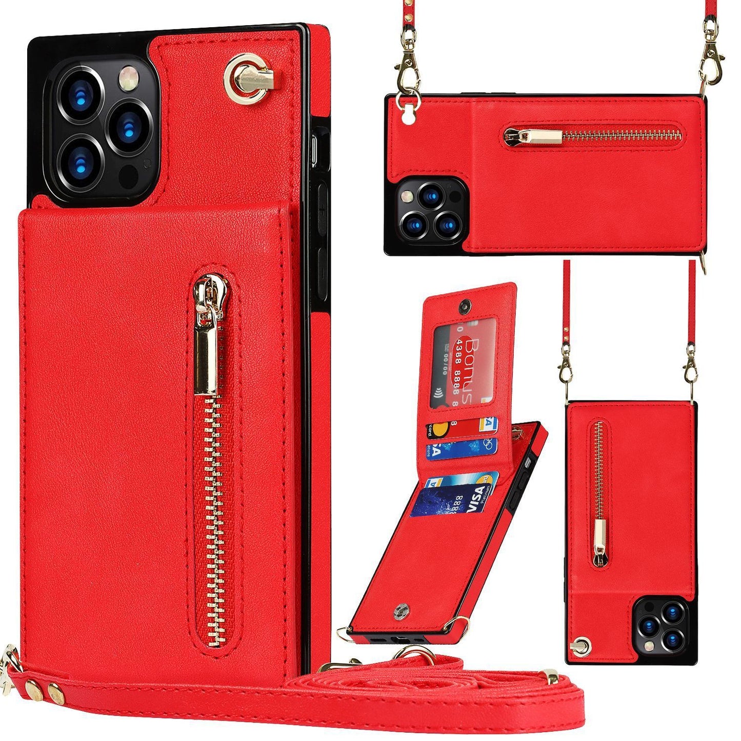 Leather Case Card 12 Messenger Phone Case Explosive Style - Small Enterprise